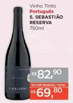 Supermercados Mundial Vinho Tinto Português S. SEBASTIÃO RESERVA oferta