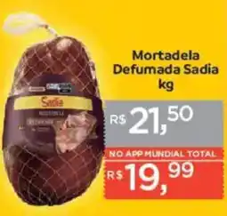 Supermercados Mundial Mortadela Defumada Sadia oferta