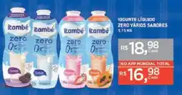 Supermercados Mundial Iogurte líquido zero vários sabores oferta