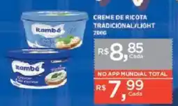 Supermercados Mundial Creme de ricota oferta