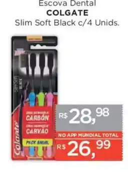 Supermercados Mundial Escova Dental COLGATE Slim Soft Black c/4 Unids. oferta