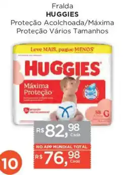 Supermercados Mundial Fralda HUGGIES oferta