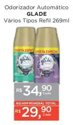 Supermercados Mundial Odorizador Automático GLADE Vários Tipos Refil oferta