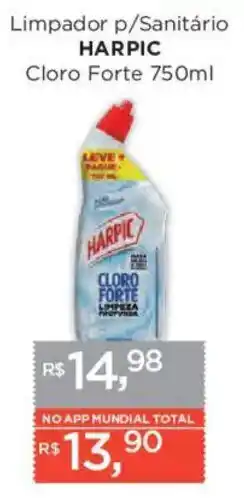 Supermercados Mundial Limpador p/Sanitário HARPIC Cloro Forte oferta