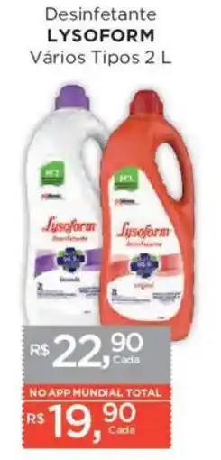 Supermercados Mundial Desinfetante LYSOFORM Vários Tipos oferta