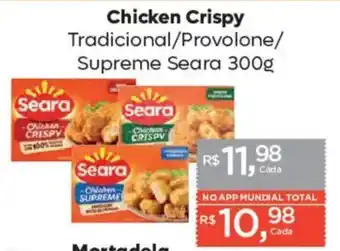 Supermercados Mundial Chicken Crispy Tradicional/Provolone/ Supreme Seara oferta