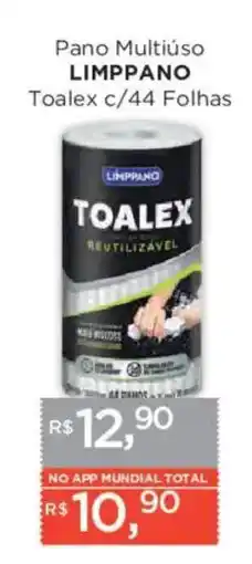 Supermercados Mundial Pano Multiuso LIMPPANO Toalex c/44 Folhas oferta