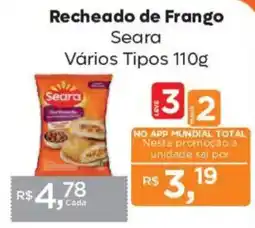 Supermercados Mundial Recheado de Frango Seara oferta