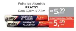 Supermercados Mundial Folha de Alumínio PRATSY Rolo 30cm x 7,5m oferta
