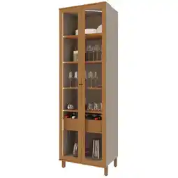 Benoit Cristaleira Indekes 6227.9 Damasco 2 Portas 1 Gaveta com Led MDP 228 x 70 x 52cm oferta