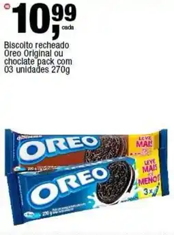 Frangolândia Biscoito recheado Oreo Original ou choclate pack com 03 unidades oferta