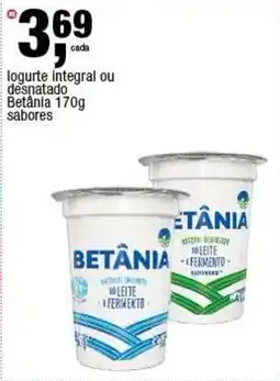 Frangolândia logurte integral ou desnatado Betânia sabores oferta