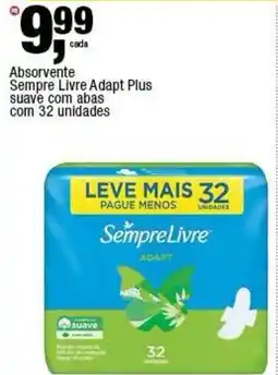 Frangolândia Absorvente Sempre Livre Adapt Plus suave com abas oferta