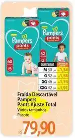 Atacadão Pampers - fralda descartável pants ajuste total oferta