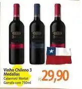 Atacadão Vinho chileno 3 medallas oferta