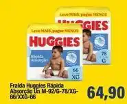 Spani Atacadista Huggies - fralda rapida absorção un m-92/g-78/xg- 66/xxxg-66 oferta