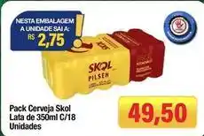 Spani Atacadista Skol - pack cerveja lata de 350ml c/18 unidades oferta