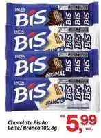 Fort Atacadista Lacta - chocolate bis ao leite/ branco oferta