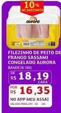 Assaí Atacadista Aurora - filezinho de peito de frango sassami congelado oferta