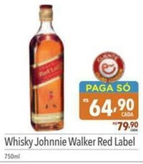 Supermercados Condor Whisky Johnnie Walker Red Label 750ml oferta