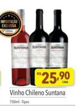 Vinho Chileno Suntana 750ml