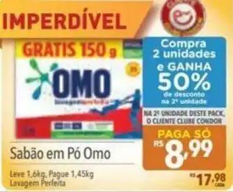 Supermercados Condor Sabao em po Omo lv 1.6kg pg 1.45kg oferta