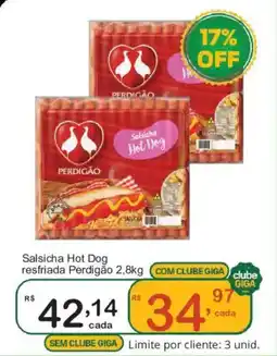 Giga Atacado Salsicha Hot Dog resfriada Perdigão oferta