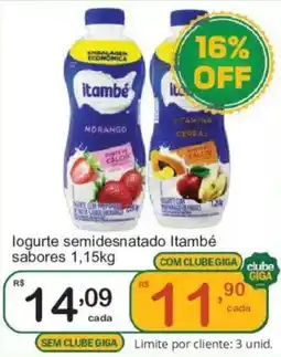Giga Atacado logurte semidesnatado Itambé sabores oferta