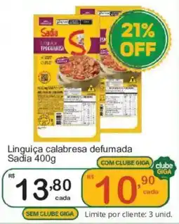 Giga Atacado Linguiça calabresa defumada Sadia oferta
