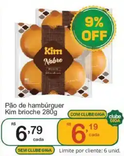 Giga Atacado Pão de hambúrguer Kim brioche oferta
