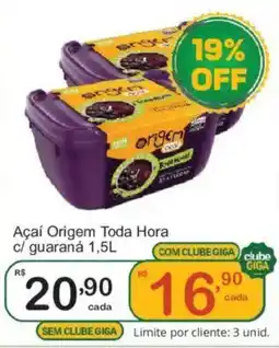 Giga Atacado Açaí Origem Toda Hora c/ guaraná oferta