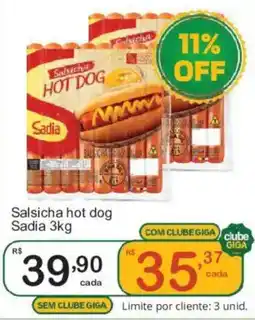 Giga Atacado Salsicha hot dog Sadia oferta