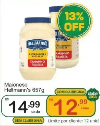 Giga Atacado Maionese Hellmann's oferta