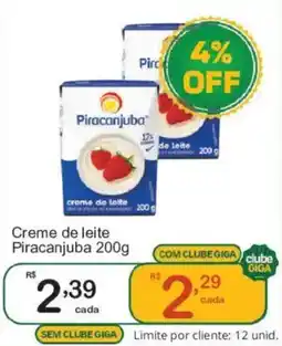 Giga Atacado Creme de leite Piracanjuba oferta