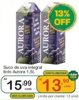 Giga Atacado Suco de uva integral tinto Aurora oferta