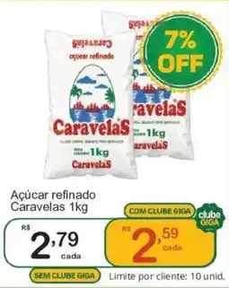 Giga Atacado Açúcar refinado Caravelas oferta