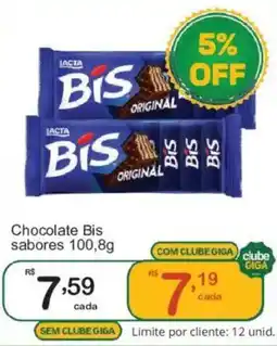 Giga Atacado Chocolate Bis sabores oferta