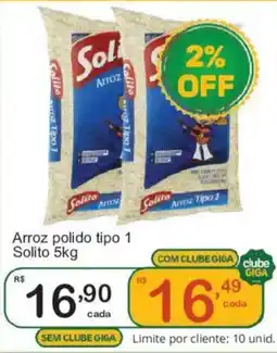 Giga Atacado Arroz polido tipo 1 Solito oferta