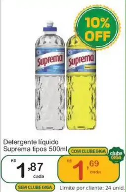Giga Atacado Detergente líquido Suprema tipos oferta