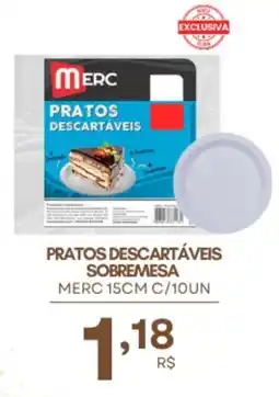 Mercadão Atacadista Pratos descartáveis sobremesa merc 15cm c/10un oferta