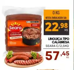 Mercadão Atacadista Linguiça tipo calabresa seara oferta