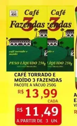 Assaí Atacadista Café torrado e moído 3 fazendas pacote a vácuo oferta