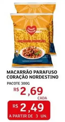 Assaí Atacadista Macarrão parafuso coração nordestino pacote oferta