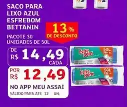 Assaí Atacadista Saco para lixo azul esfrebom bettanin oferta