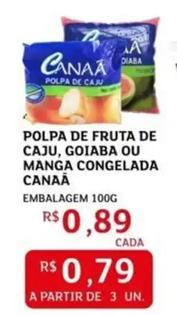Assaí Atacadista Polpa de fruta de caju, goiaba ou manga congelada canaa oferta