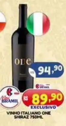 Bramil Supermercados Vinho italiano one shiraz oferta