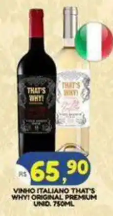 Bramil Supermercados Vinho italiano that's why! original premium unid. oferta