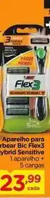 Carrefour Bic - aparelho para barbear flex3 hybrid sensitive oferta