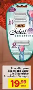 Carrefour Bic - aparelho para depilar soleil clic 3 sensitive oferta
