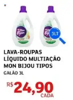 Assaí Atacadista Lava-roupas líquido multiação mon bijou tipos galão oferta
